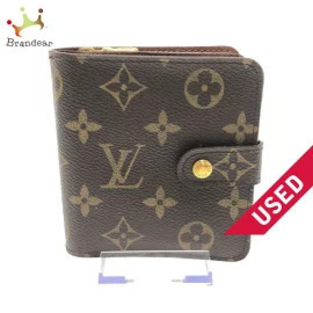 LOUIS VUITTON Compact Zip Bi fold Wallet Monogram Canvas